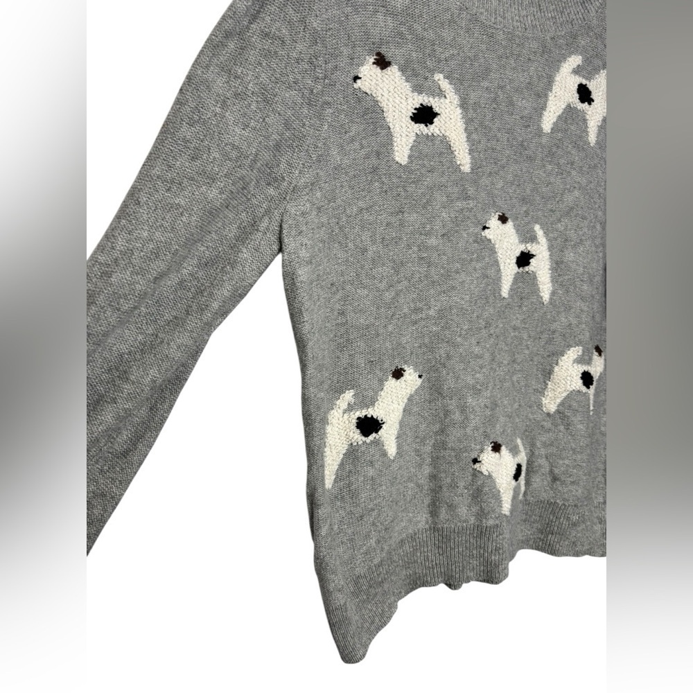LOFT Women’s Dog Terrier Knit Turtleneck Sweater Gray Size Large Cotton Wool - Picture 3 of 11